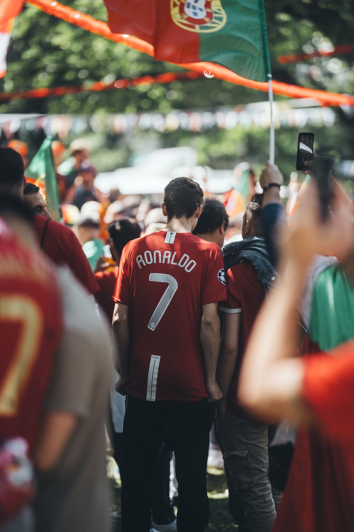 Fans watching a World Cup match together on a big screen